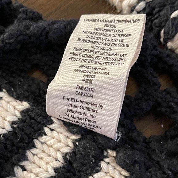 Free People Women's French Creek Sweater striped XS black cream knit - Picture 5 of 14